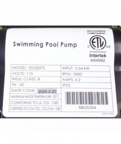 Pump, AquaPro AL75, 0.75 Horsepower, 115v : 10081-ACC