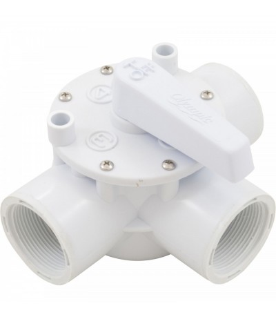 Diverter Valve, Olympic, 1-1/2"fpt, 3-Way, White : AFT100T