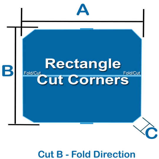 Hot Tub Covers - Rectangle with Cut Corners - Fold/Cut B