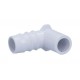 Fitting, PVC, Ribbed Barb Ell Adapter, 90°, 3/4"RB x 1/2"Spg : 411-3500