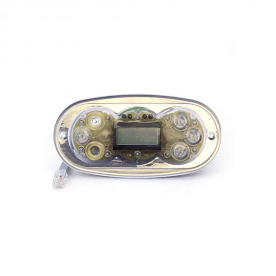 Spaside Control, Balboa, VL406T, Duplex Digital, LCD, 4-Button, Jet1-Jet2-Light-Temp, 7' Cord w/8 Conductor Phone Plug : 55570