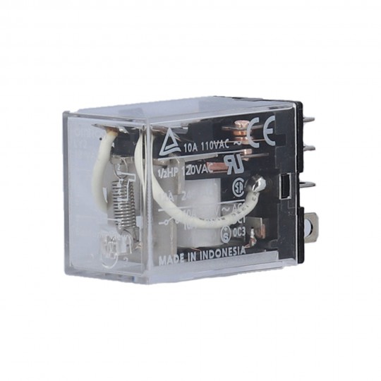 Relay, Omron, 12VAC, DPDT, 15 Amp : LY2-AC12