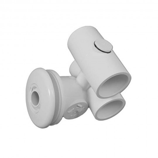 Jet Assembly, HydroAir Micro-Jet, Tee Body, 1"S Water x 1"S Air, White : 10-5200