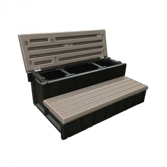 Steps, Confer, Deluxe Storage, 36" Wide, Portobello, With Black Sidewalls And Supports : LASS36-SC-P