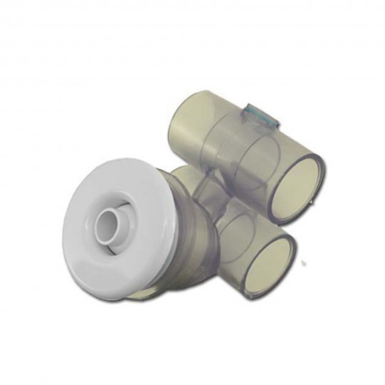 Jet Assembly, HydroAir Slimline, Tee Body, 1"S Water x 1/2"S Air, 1-3/4"L Wall Fitting, White : 10-5450