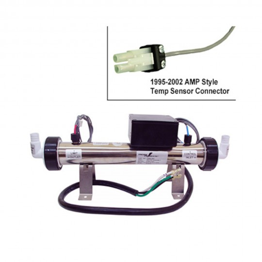 Heater Assembly, Laing, Triple Bend Replacement, 6.0kW, 230V, w/Sensors, w/2 Pin Sensor Plug : C2550-3661-TI2