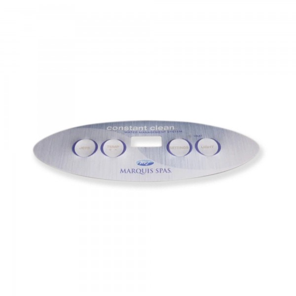 Overlay, Spa Side, Marquis Balboa, Oval, 4-Button, Jets-Temp-Settings-Light, : 650-0648