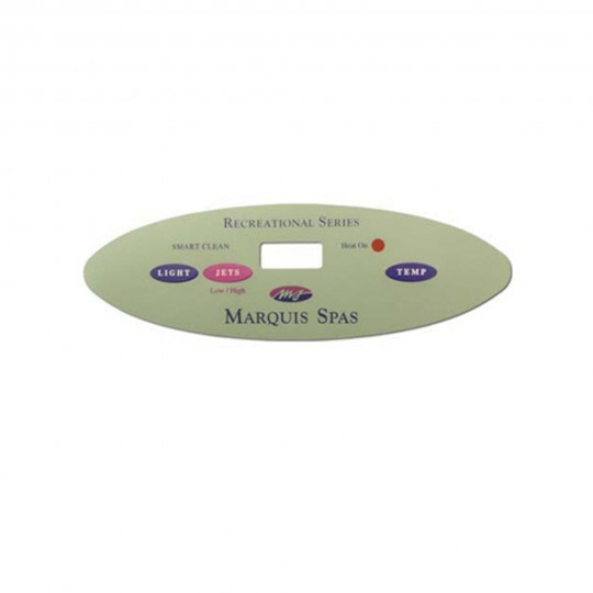 Overlay, Spaside, Marquis Balboa Recreational Series, Oval, 3-Button, LCD Light-Jet-Temp, For 650-0635/51754 : 650-0423