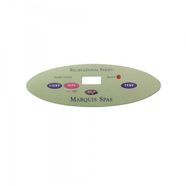 Overlay, Spaside, Marquis Balboa Recreational Series, Oval, 3-Button, LCD Light-Jet-Temp, For 650-0635/51754 : 650-0423