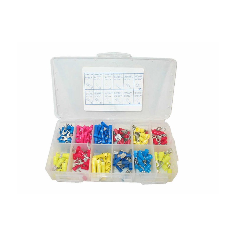 Wire Terminal Kit, 200 Pieces, Assorted Sizes : 10816