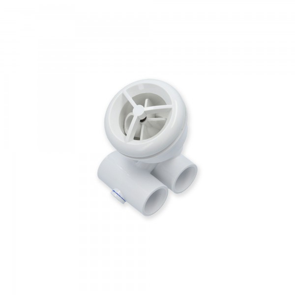 Jet Assembly, HydroAir Micro'ssage, Roto, Tee Body, 1"S Water x 1"S Air, White : 16-5200