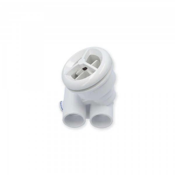 Jet Assembly, HydroAir Micro'ssage, Roto, Tee Body, 1"S Water x 1"S Air, White : 16-5200