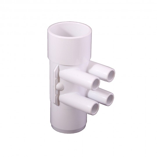 Manifold, PVC, Waterway ShurGrip II, 2”SHR x 2”SHR Socket x 4 3/4” SB Ports : 672-7610