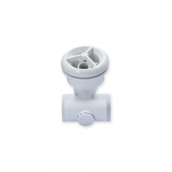 Jet Assembly, HydroAir Micro'ssage, Roto, Tee Body, 1-1/2"S Water x 1"S Air, White : 16-5250