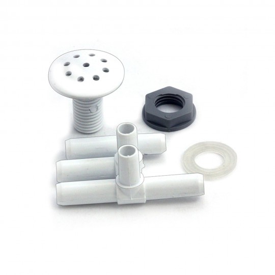 Air Injector, Waterway Multi-Body, 3/8" Barb, White : 670-2600