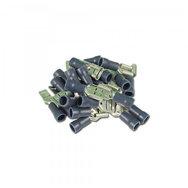 Wire Terminals, Size: .250, Female Disconnect, 16-14 Gauge, Blue, 25 Pack : 1670-25