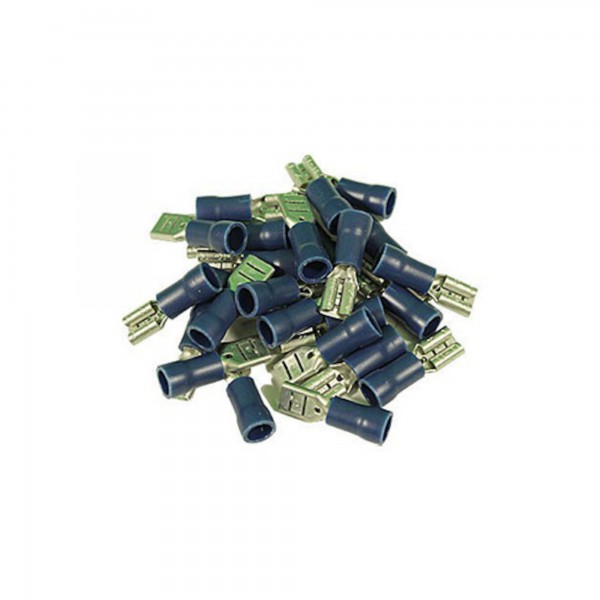 Wire Terminals, Size: .187, Female Disconnect, 16-14 Gauge, Blue, 25 Pack : 1680