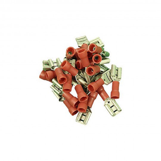 Wire Terminals, Size: .250, Spade Connector, 22-16 Gauge, Red, 25 Pack : 2270