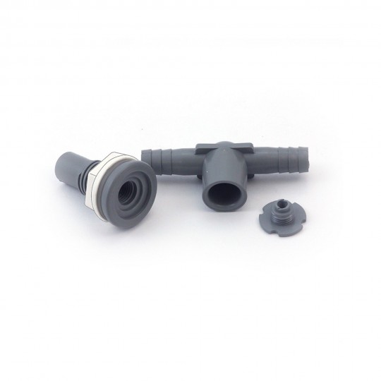 Jet Assembly, Waterway Master Massage, Non-Adjustable, 1-1/2"S Water x 1/2"S Air, 5-Scallop,, Gray : 210-8767