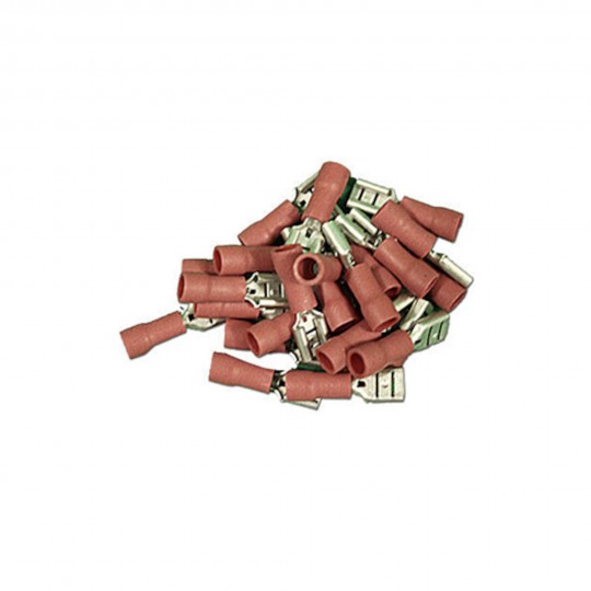 Wire Terminals, Size: .187, Female Disconnect, 22-16 Gauge, Red, 25 Pack : 2280