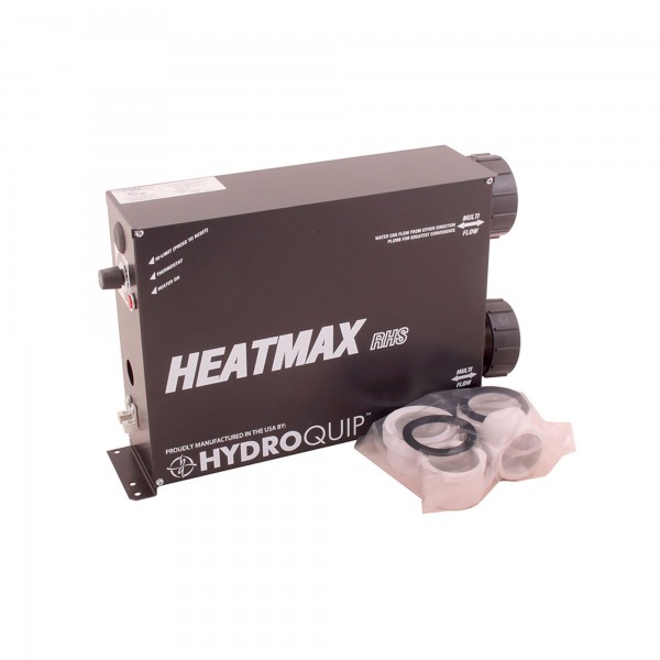Heater Assembly, HydroQuip, Heatmax, Stand Alone, 5.5kW, 230V, w/T-Stat, Hi-Limit & Tailpieces : RHS-5.5