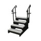 Step, Confer, Gray w/Hand Rails, 36" Width, 4 Stairs, Black Side Panels And Rails : SSS36-4-G-BLK