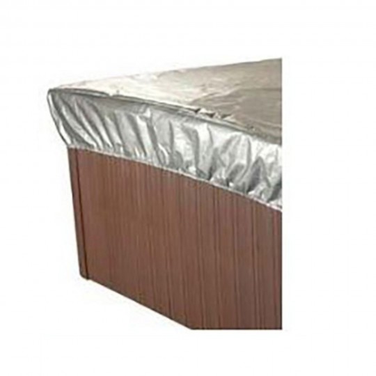 Spa Cover Cap, Elastic Bottom, Gray, Short Skirt, 8' x 8' x 12", With a Tension Shock Cord for Adjustability. : SCC-101-8