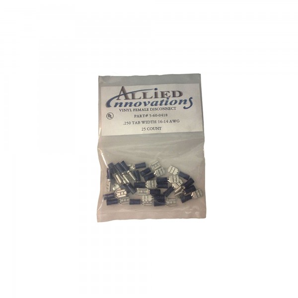 Wire Terminal, F/M Disconnect, No.16-14, .250, Blue, 25 Pack : FMV250B