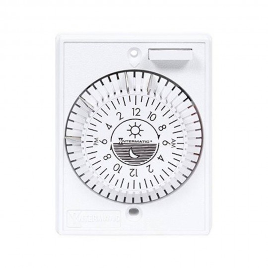 Time Clock, Intermatic, 24HR, 115V, 20A, SPST, Panel Mount : E1020