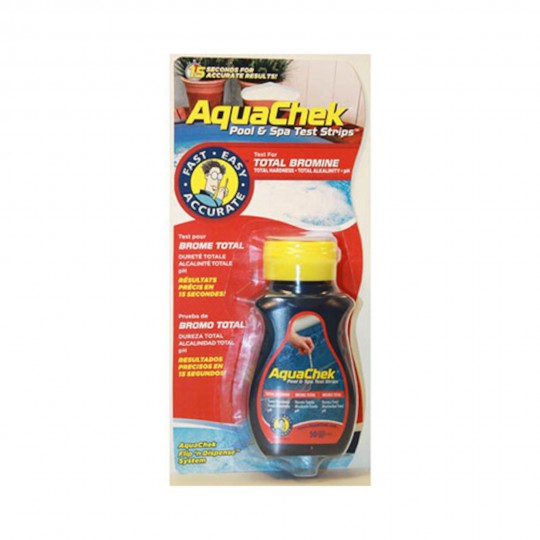 Water Testing, Test Strips, Aquacheck, Test Strips, Bromine, pH, Alk & Cyanuric Acid, 50 Per Bottle : 521252A