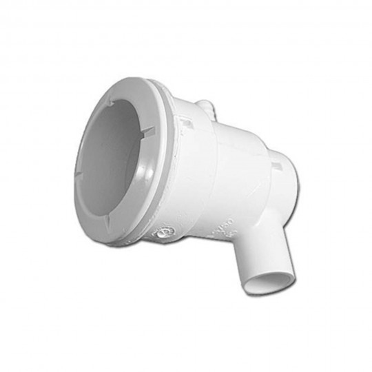 Body Assembly, Jet, Waterway Poly Jet, Ell Body, 1/2"S Water x 3/8"B Air, 2-5/8" Hole Size w/ Wall Fitting, White : 210-5750