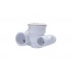Body Assembly, Jet, Waterway Poly Jet, Tee Body, 1-1/2"S Water x 1"S Air, 2-5/8" Hole Size, 2 Plugs, White : 210-5860