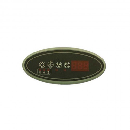 Spaside Control, HydroQuip Eco-2, Oval, 4-Button, LED, Pump1-Blower/Aux-Light-Temp : 34-0200