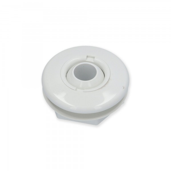 Wall Fitting Assembly, Jet, HydroAir Standard, 3-3/8" Face, White w/ Eyeball, Retaining Ring, Wall Fitting & Gasket : 10-3100