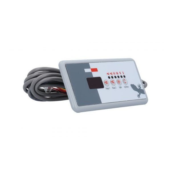 Spaside Control, Gecko TSC-18-GE1/GE2 Small Rectangle, 4-Button, LED, 1 or 2 Pump, 10' Cable : BDLTSC18PPD
