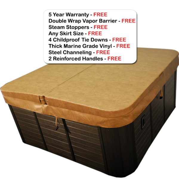 Hot Tub Covers for Free Flow Spas - Monterey - Rectangle with Rounded Corners - A: 87, B: 78, C: 6