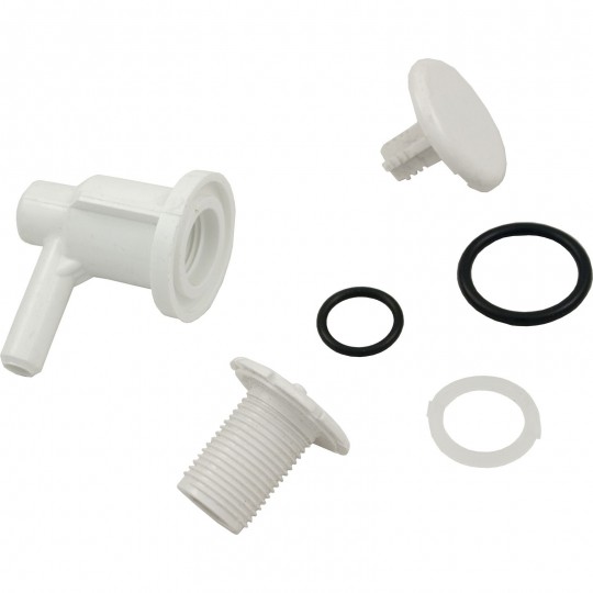 Air Injector, WW, Low Profile, 3/8"sb, Elbow Style, White : 670-2200