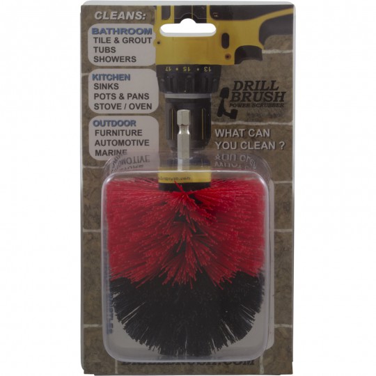 Drill Brush, Useful Products, Power Scrubber, Stiff, Red/Blk : OriginalRedBlkStiff