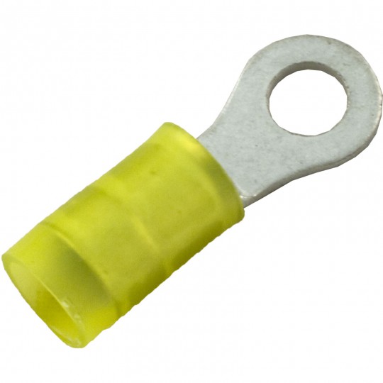 Ring Terminal, 12-10 AWG, Number 10 Stud, Yellow, Quantity 25 :