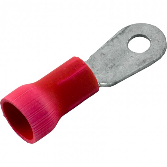 Ring Terminal, 8 AWG, Number 10 Stud, Red, Quantity 25 :