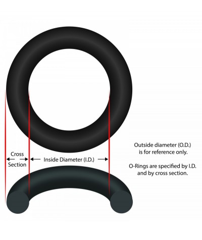 O-Ring, 3" ID, 3/32" Cross Section, Generic :