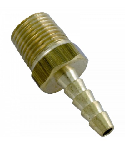 Barb Adapter, 1/8" Barb x 1/8" Male Pipe Thread, Brass :