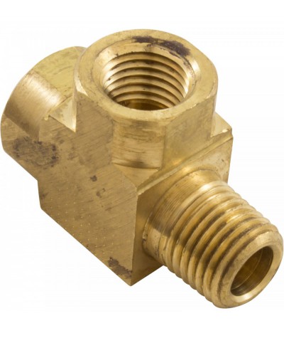 Tee, Anderson Metals, 1/4"mpt x 1/4"fpt x 1/4"fpt, Brass : 06127-04