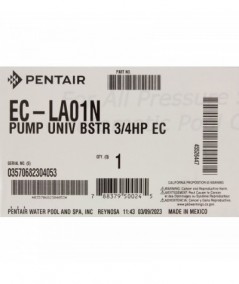 Pump, Booster, Pentair, 3/4hp, 115v/230v, E-Comm Only : EC-LA01N
